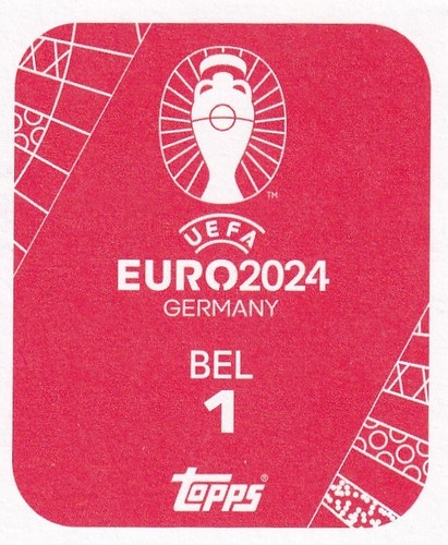 Topps UEFA Euro 2024 Sticker Swiss BEL 1 Belgium Logo Gold Parallel - Picture 2 of 2