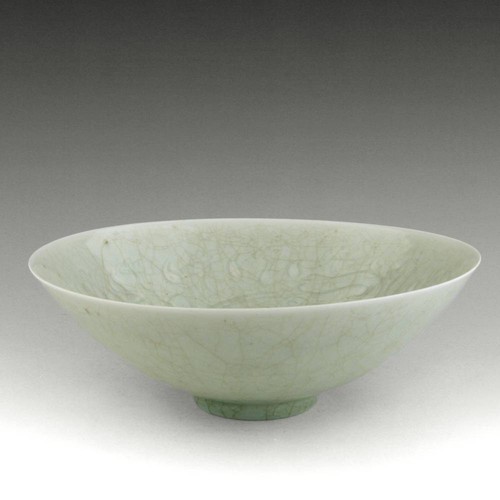 CHINESISCHES PORZELLAN CELADON CRACKLE FANGGE FLACHE SCHÜSSEL KERAMIK PORZELLAN - Bild 2 von 5
