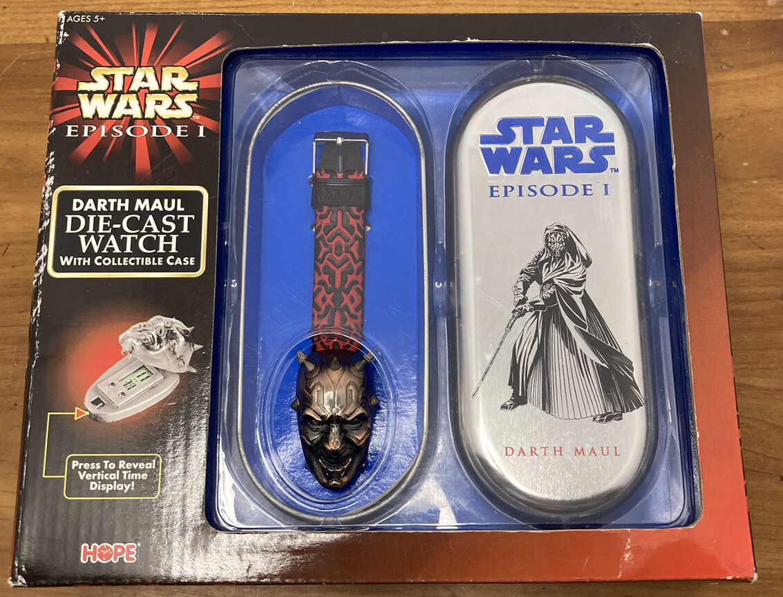 NEW 1999 Star Wars Episode 1 Darth Maul Die-Cast Watch With Case