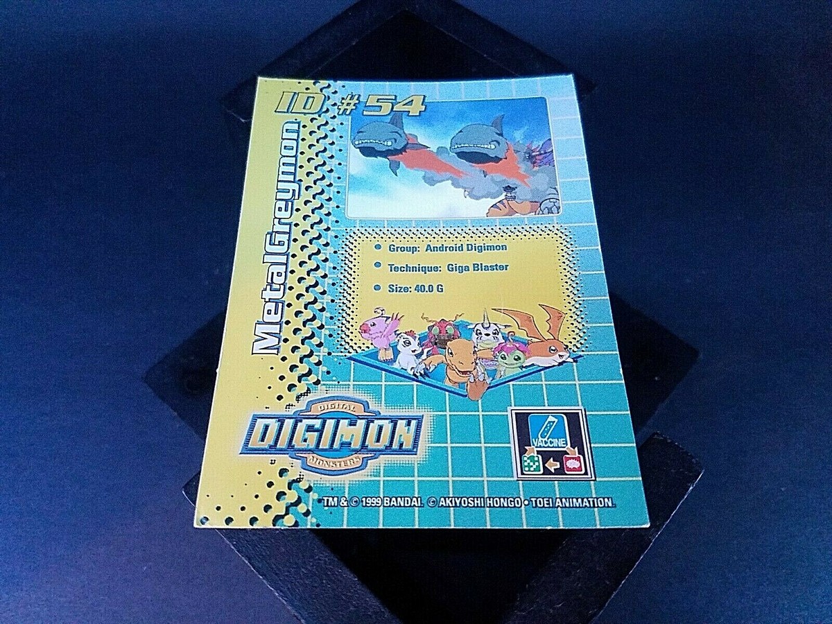 Ultra Rare 1999 Bandai Digimon Trading Card ID#54 MetalGreymon