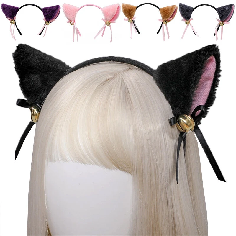 Fancy Dress Costume Black Wired Lace Cat Ears Headband Festival Hen Night