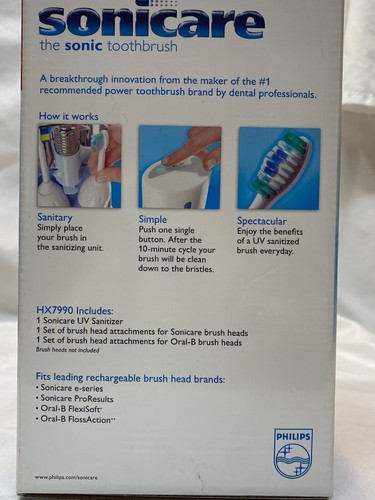 Philips Sonicare Toothbrush UV Sanitizer HX7990 New In Box - Picture 3 of 6