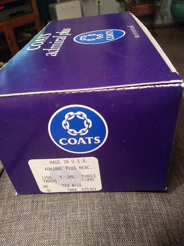 Coats Admiral Plus Tex 35, Tex Blue, Mercerized, SAK Cotton, 8 tubes - Image 2 of 4
