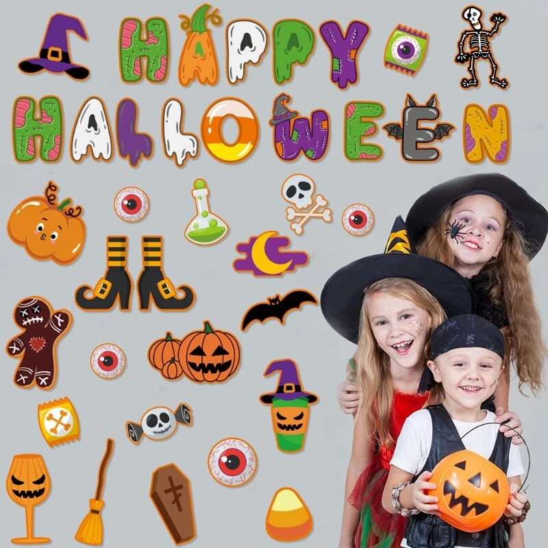 45 шт. маленькие наклейки на окно на Хэллоуин доска декор милые принадлежности для вечеринок - Изображение 4 из 4