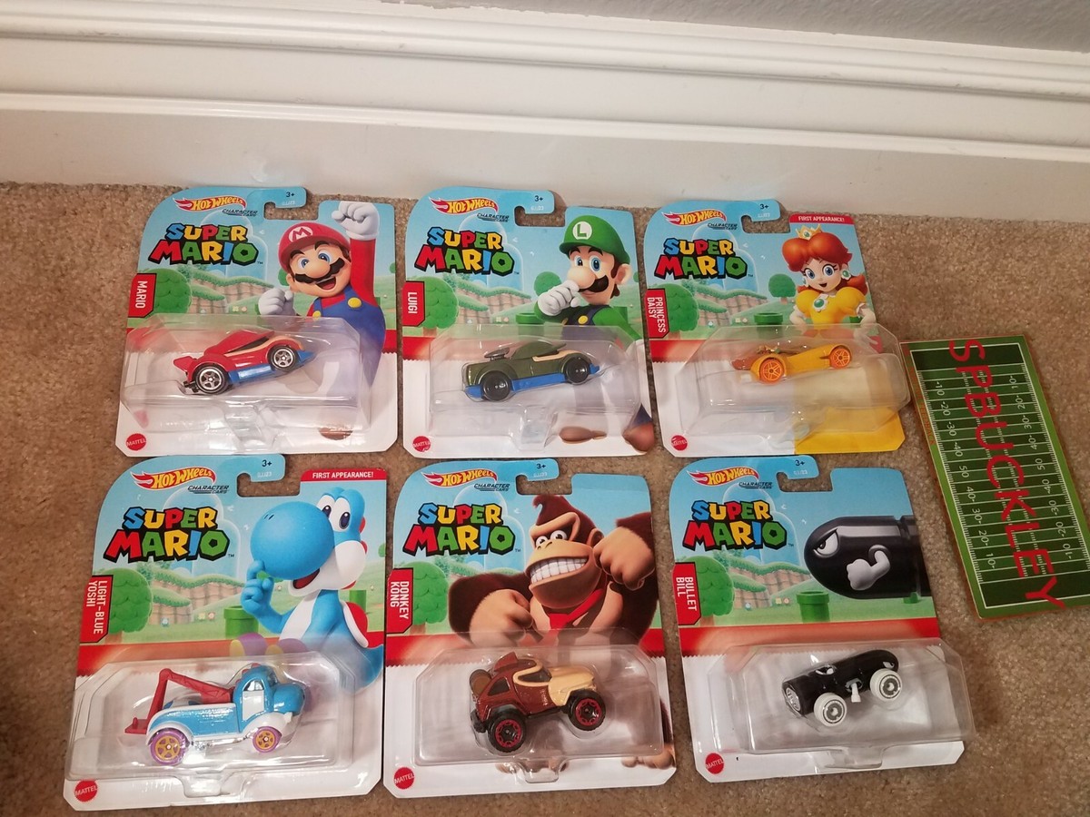 MATTEL HOT WHEELS CHARACTER CARS SUPER MARIO COMPLETE SET OF