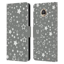 HEAD CASE DESIGNS SILVER HOLIDAY LEATHER BOOK WALLET CASE FOR MOTOROLA PHONES
