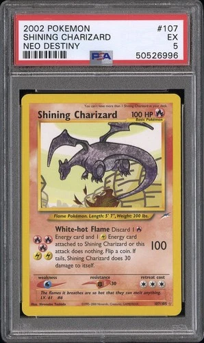 Shining Charizard Pokemon Neo Destiny 107 NM PSA 5
