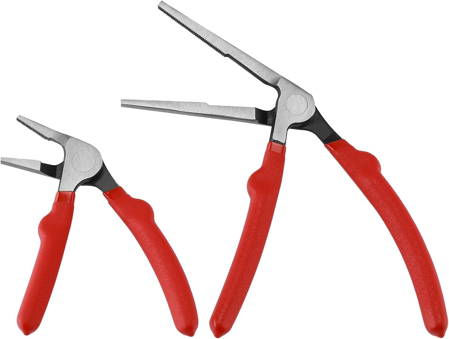 6"&8" Kiwi Bent Head Needle-Nose Pliers, Angled Head Long Nose Pliers