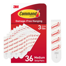 Indoor Medium Replacement Strips, 36 Strips, Damage-Free Wall Hanging, Re-Hang M 0.51 per strip