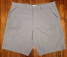 Hang Ten Mens Striped Shorts, 38, Grey