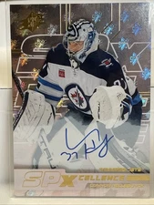 24-25 SPX Excellence XC-CH  Gold Auto Connor Hellebuyck Autographed #93/99. 