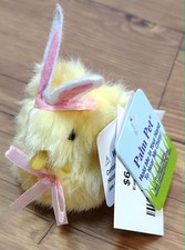 Easter Basket Toy Chirping Chick PALM PET Pink Bow  Bunny Ears DanDee