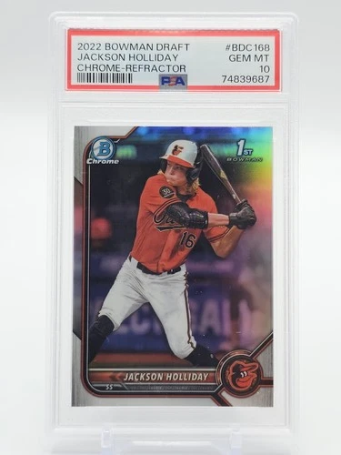 JACKSON HOLLIDAY 2022 BOWMAN DRAFT CHROME REFRACTOR 1ST PSA 10 Q2403