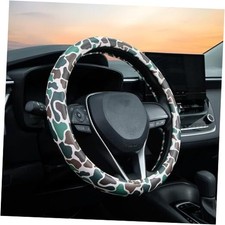 Steering Wheel Cover Auto Leather Steering Wheel 15 inch Army Dark Camo
