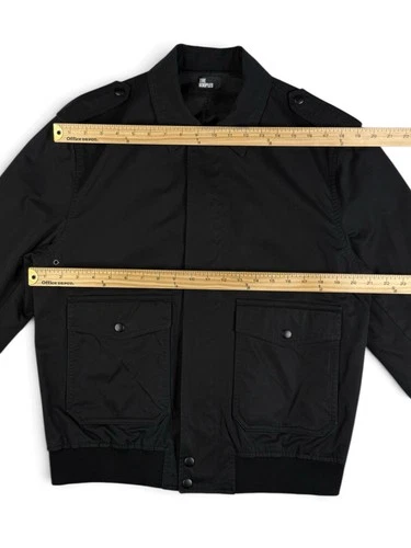 The Kooples Black Military Jacket Zip/Button Front Lined Pockets Men’s L image 4