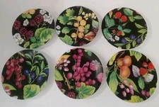 PHILLIPE DESHOULIERES : 6 CANAPÉ APPETIZER 6” PLATES “Fruits” Limoges FRANCE