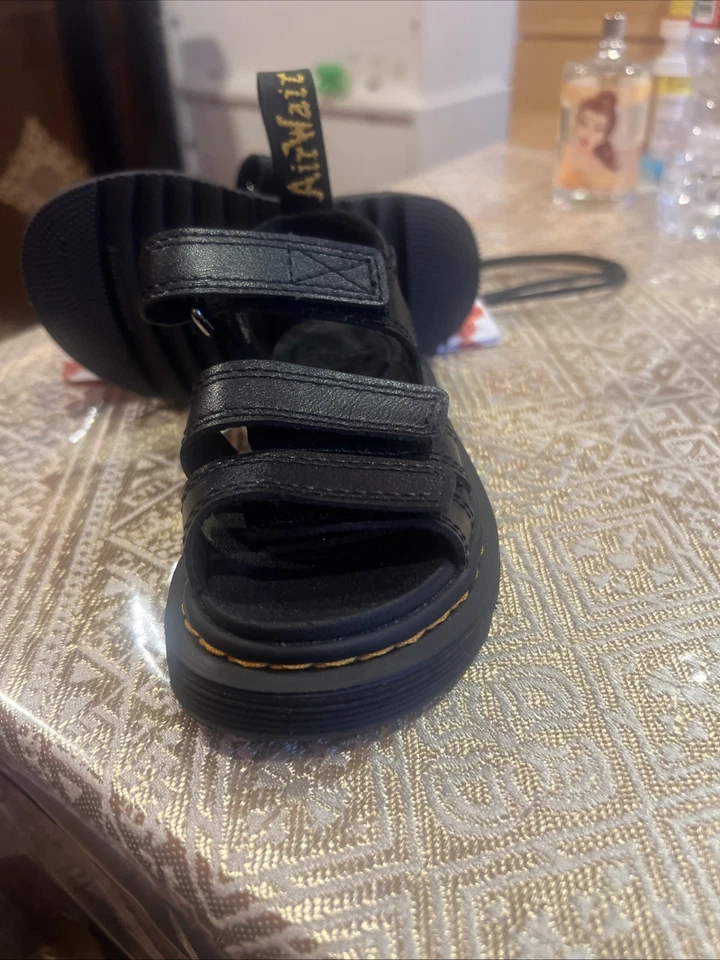 Sandalias Dr. Martens Niños Klaire Correa Cuero Negras Niñas Talla US 8 UK 7 EU 24 Foto 4 de 4