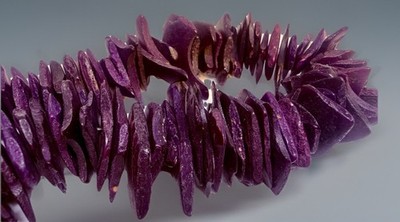 25mm Purple Wood Chip Beads 7  Strand