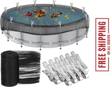 26.2FT Round Pool Leaf Net Cover w/ 16 Clips | Fits 24FT Above Ground Pools