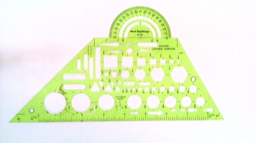 ✅ Berol~Rapidesign~Shape Guides~Circle/Square/Hex/Ellipses~15 Various Templates - Picture 7 of 50