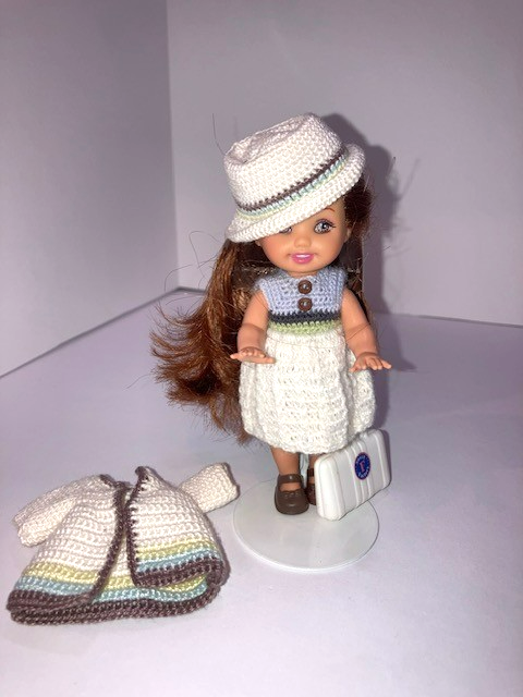 Barbie Kelly Chelsie  Doll & Crochet Outfit  and Accessories