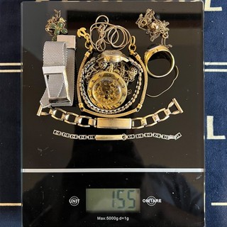 155 GRAM GOLD JEWELRY SCRAP LOT FOR RECOVERY 1/20 12k 14k 18k GOLD FILLED