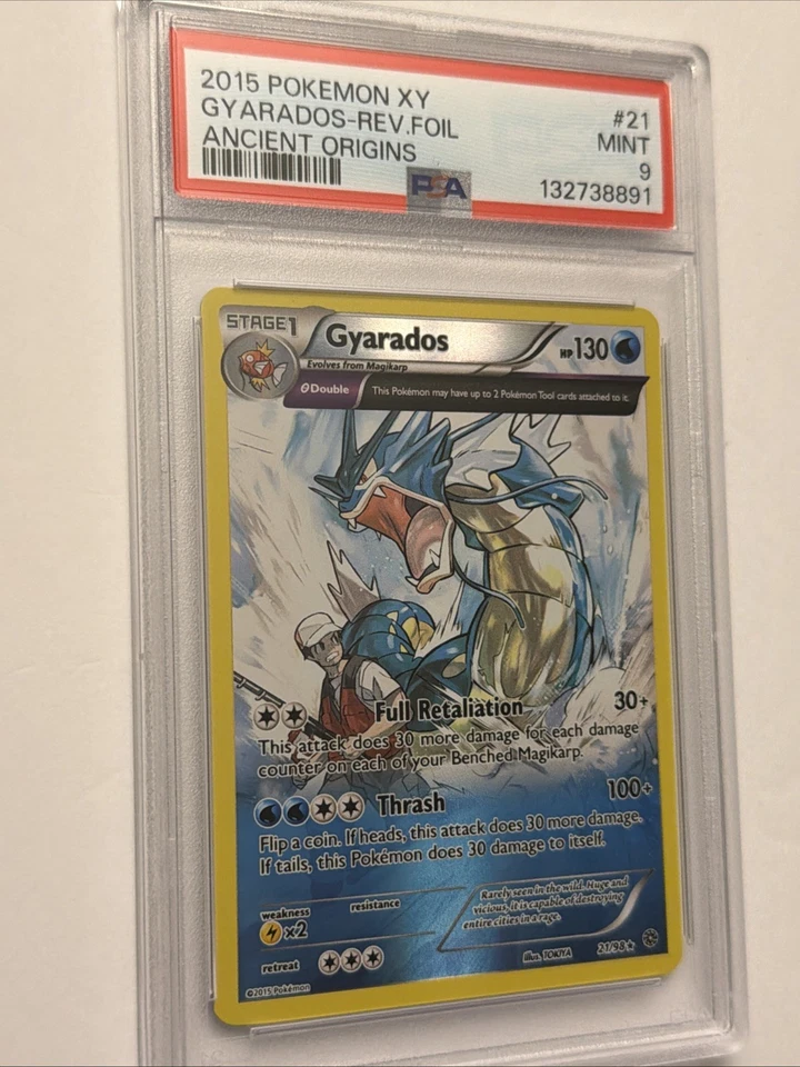 PSA 9 Gyarados Reverse Foil 21/98 XY Ancient Origins 2015 - Pokémon TCG - Image 2 of 4