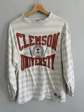 Vintage Russell Athletic Clemson University Long Sleeve Stripe Tee Size L