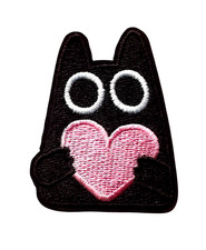 iron on patch Cartoon Black Cat 2 x 1 5/8 inch FREE SHIPPING
