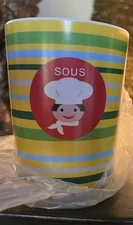 Jane Jenni SOUS CHEF Rare Child Kids Cup, Silly Funky Melamine NEW