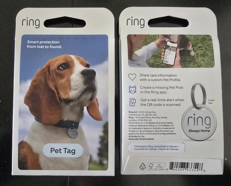 2x Ring Pet Tag Brand New Sealed QR code keychain security tracker