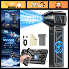 Powerful Cordless Air Duster 360000RPM, Rechargeable Mini Blower for PC, Keyboar