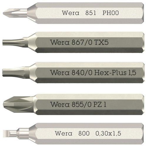 Wera Micro Präzisions-Schraubendreher-Bits mit 4 mm Sechskantantrieb PH PZ TX SL Größe wählbar - Bild 2 von 22