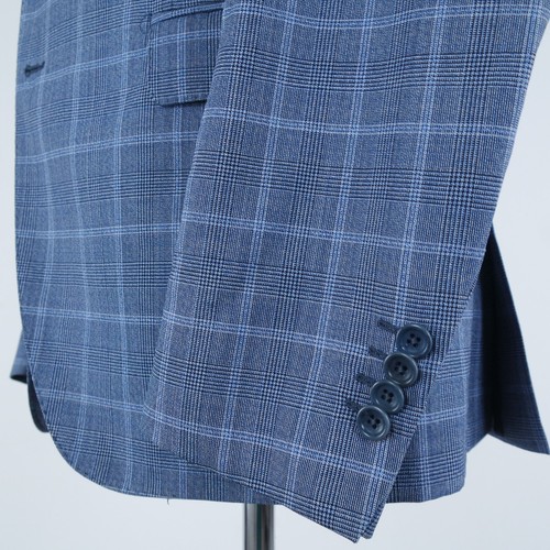 Mens Italian Blazer 38R UK Size DEL MARE 1911 Check Blue Wool Sport Coat Jacket - Picture 9 of 14