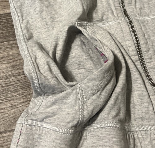 Lululemon Women’s Aura Reversible Hoodie in Heathered Grey/Striped Magenta SZ 6 - Picture 6 of 16