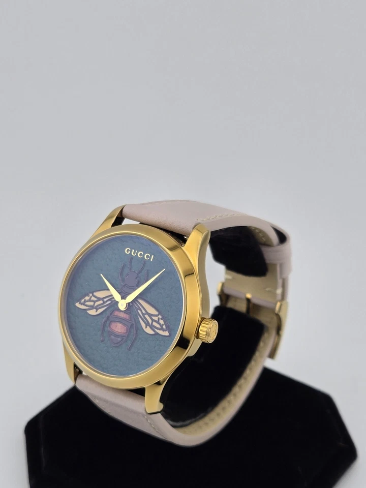 Reloj Gucci G-Timeless para mujer esfera verde esmeralda correa de cuero - YA1264065 Foto 4 de 4