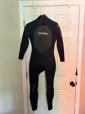 Xcel MX32SLX5 Men s Small 3/2mm Full Wetsuit Surf Diving Black Used
