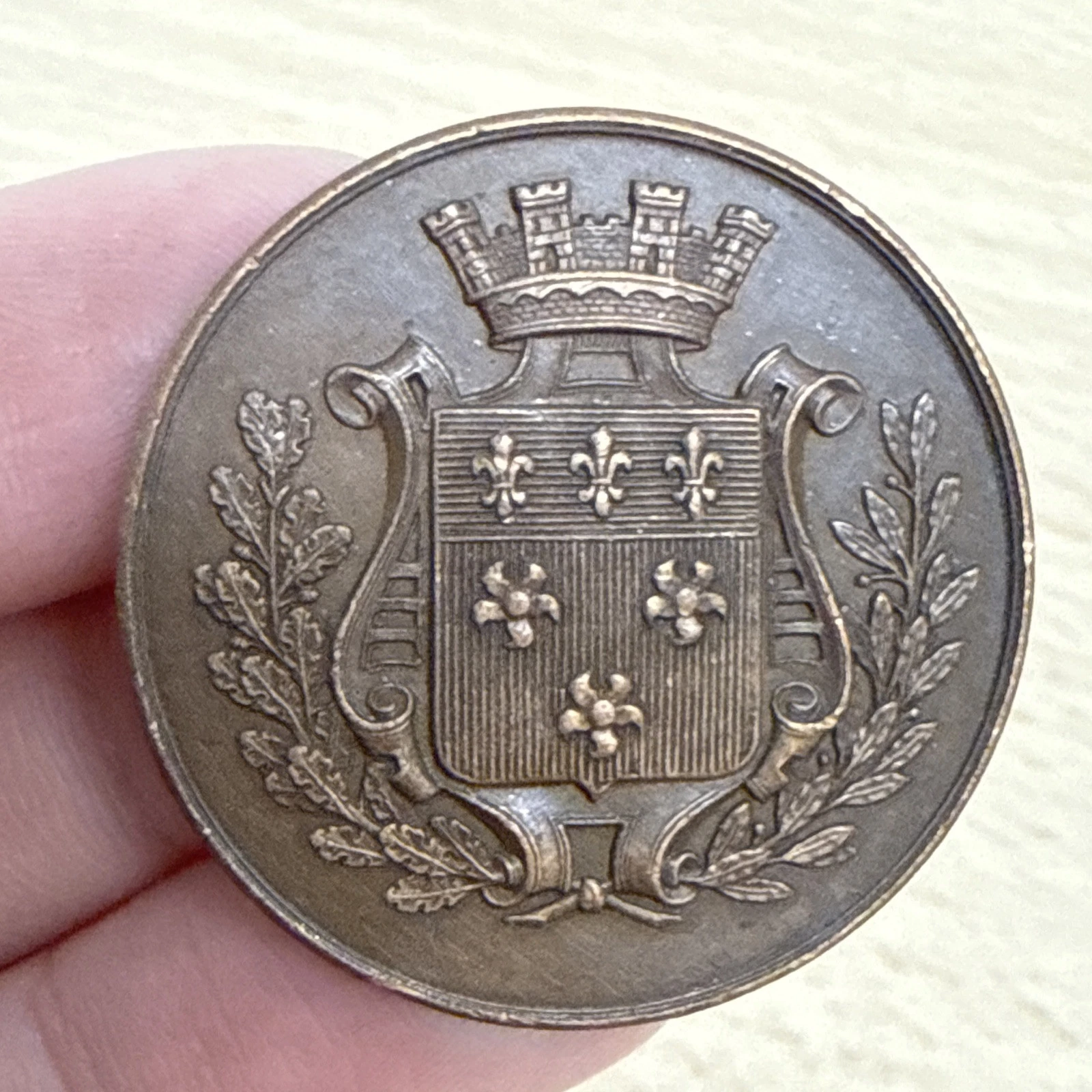 Médaille Société Française D’archéologie Fondée En 1834 En Cuivre