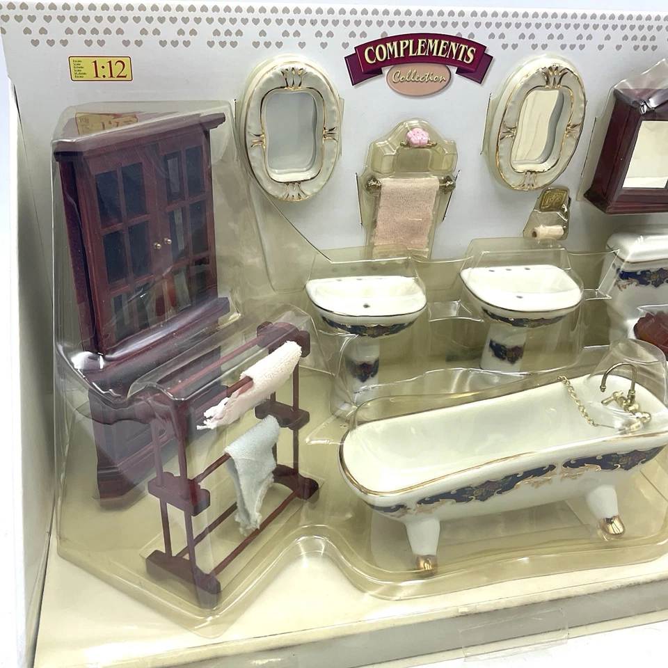 Dolls House Bathroom Artesania Latina Porcelain 1:12 Furniture Set NIP 2007# GB - Immagine 2 di 4