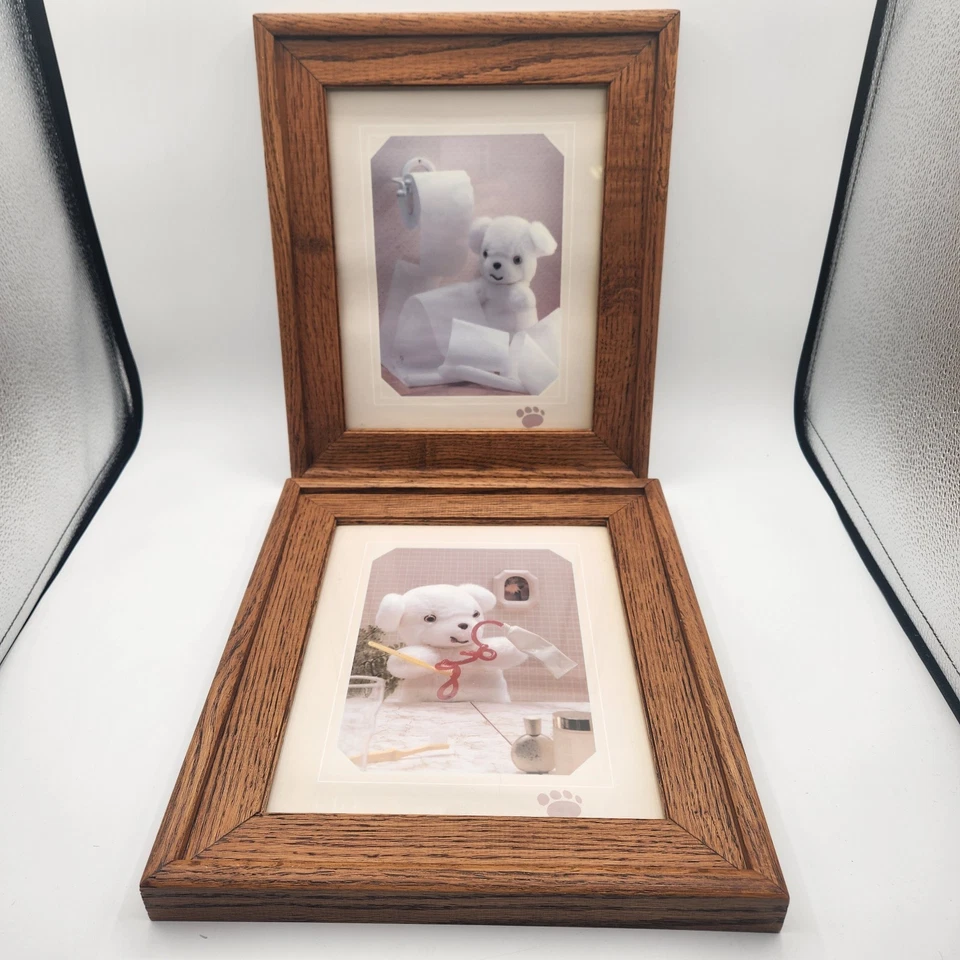 Juego de 2 marcos de madera de roble hechos a mano talla 13 x 11 para colgar fotos de 8 x 10 Foto 2 de 4