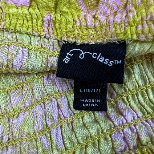 Art Class Girls' Yellow and Pink Smocked Button-Front Dress - Size Large - NWT - Picture 2 of 6