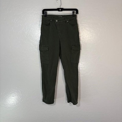 Good American Cargo Pants Womens 4 27 Green High Rise Stretch Utility Pockets