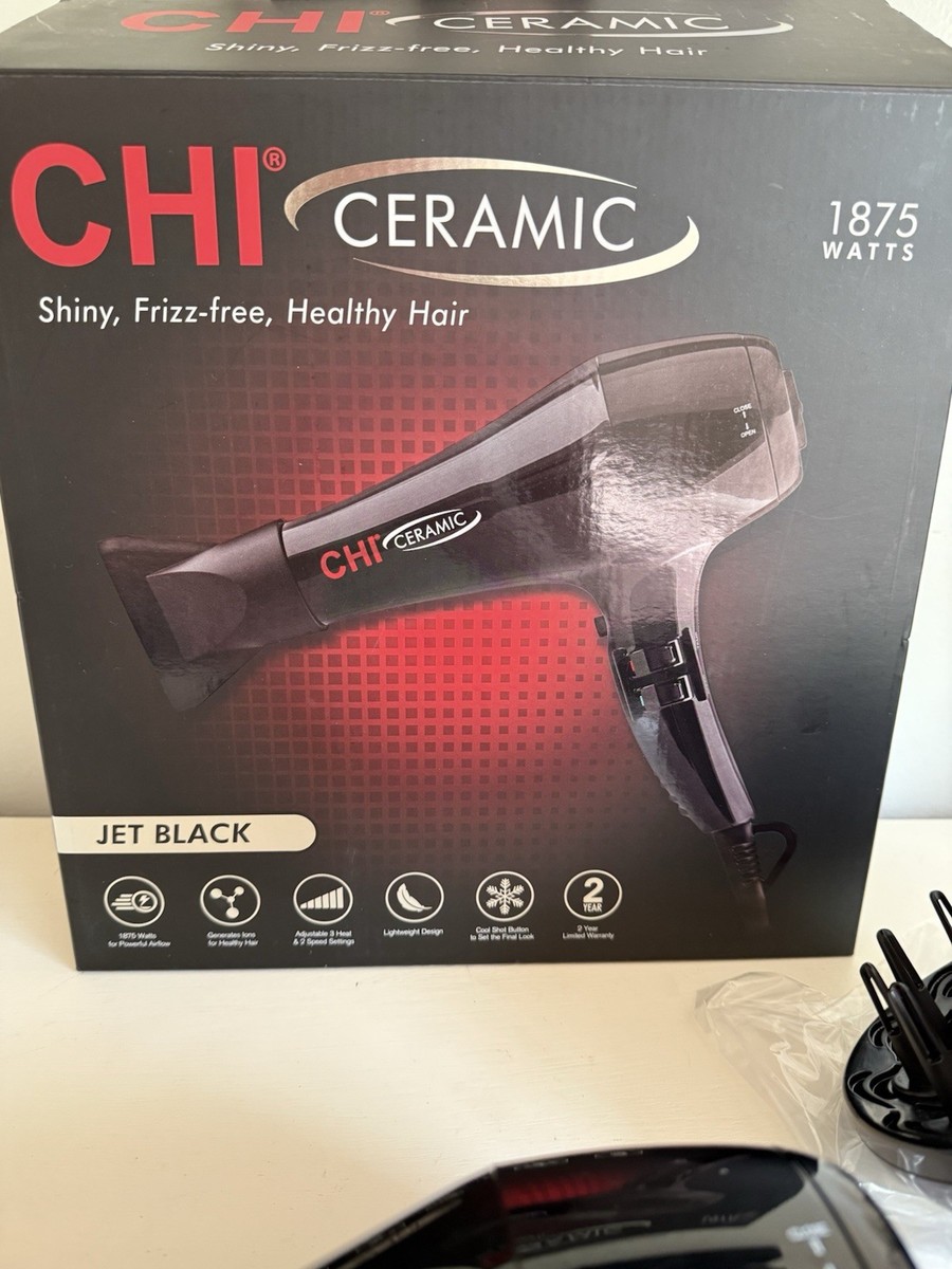 CHI CA2307 1875W Ceramic Hair Dryer - Jet Black 813843040900| eBay