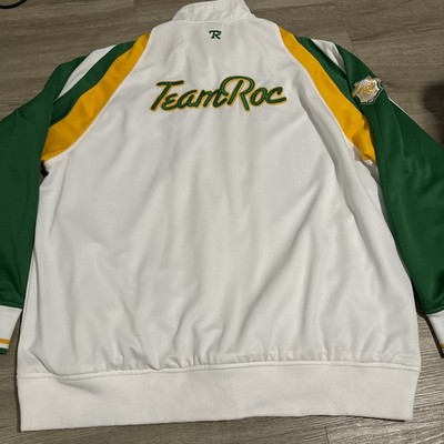 VTG Y2k Roca Wear Team Roc Tour Mens Varsity Track Jacket Zip 3XL Rasta Rap Jay