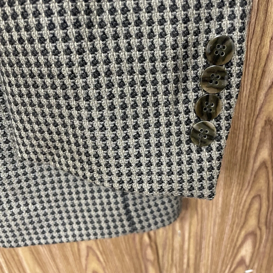 Abrigo deportivo Jones New York para hombre 40L verde multicolor lana texturizada dos botones Foto 3 de 4