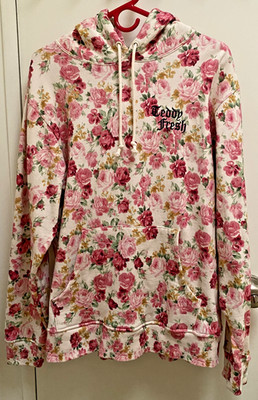 Teddy Fresh Floral Hoodie Unisex M Shabby Chic Style Sweatshirt Pocket Men Women