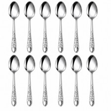 Set of 12 Long Iced Tea Spoons 7.5" Stainless Steel Restaurant-Grade Flatware