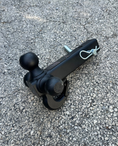2" Trailer Hitch Tri Ball Mount with Hook 1-7/8" 2" 2-5/16" Ball Black 10,000LBS