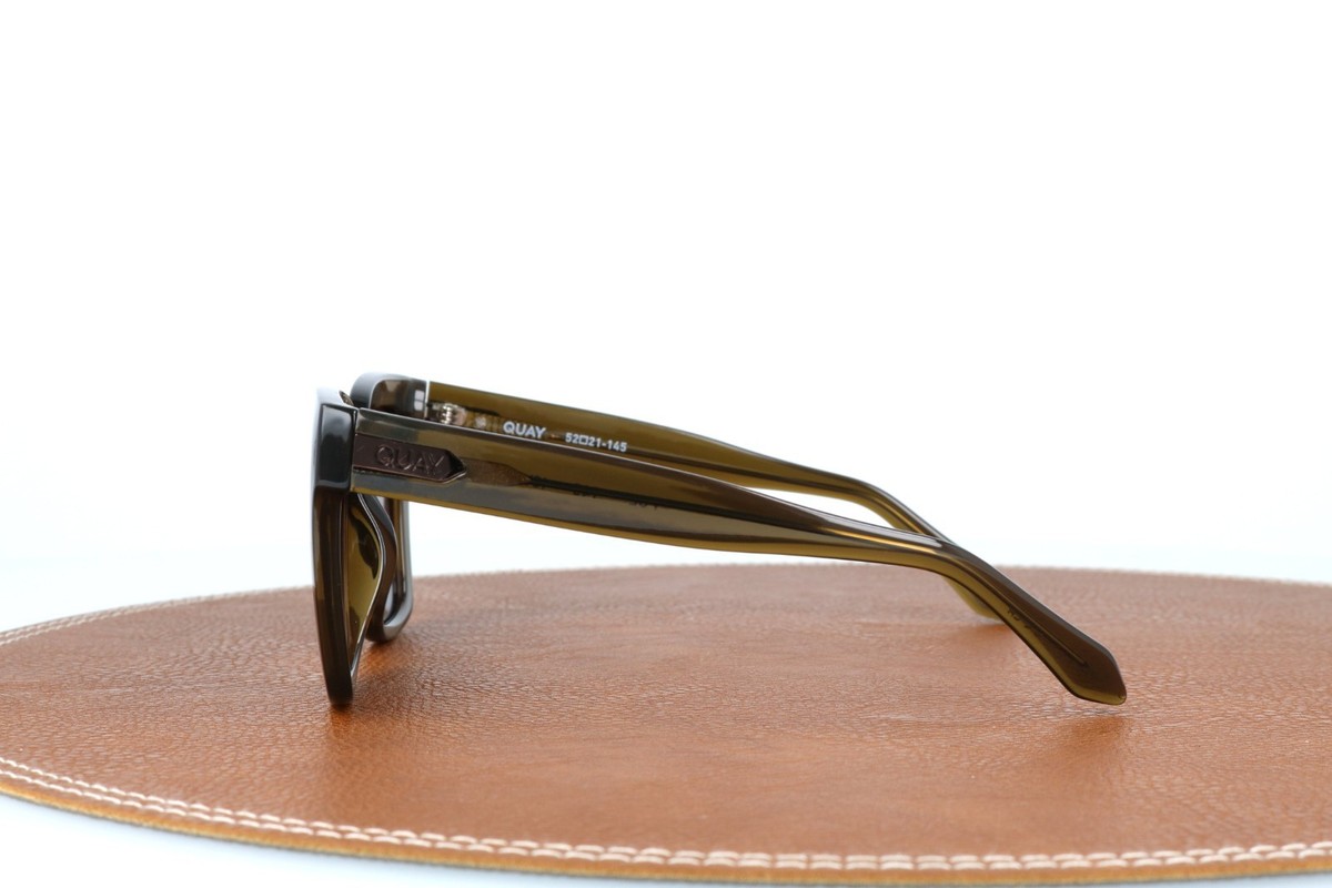 Quay Icy Green/Brown Polarized Cat Eye Sunglasses 52-21-145 