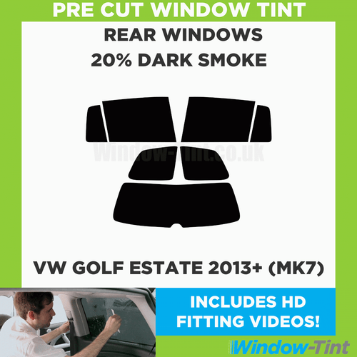 For VW Golf Estate 2013+ (MK7) Pre Cut Window Tint Kit 20% Dark Rear Car Film - Picture 2 of 10